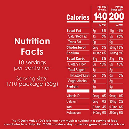 Duncan Hines Keto Yellow Cake Mix serving suggestions and pan ready.