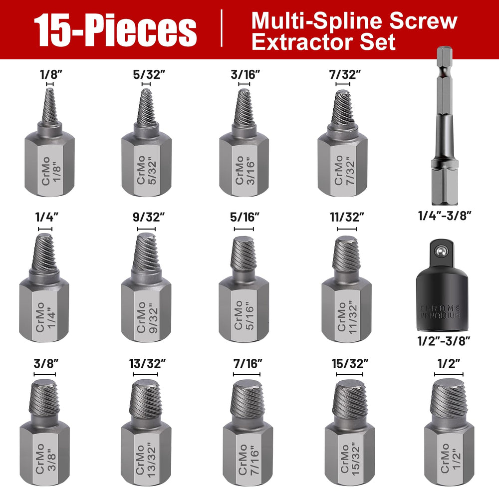 DUNDOO bolt extractors connect directly to a wrench for faster use.
