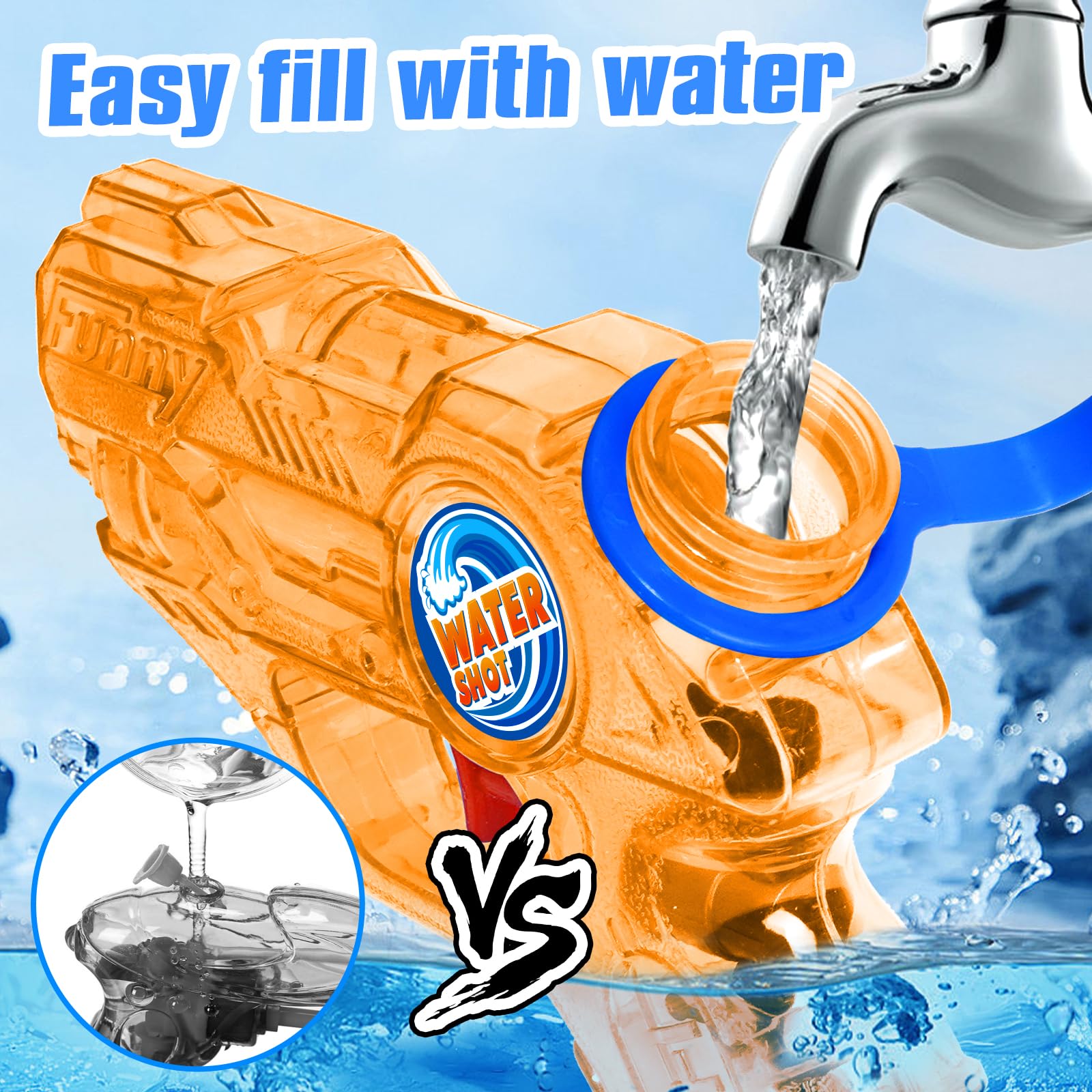 DUNEMEI mini water gun bright colors spark outdoor play and easy spotting