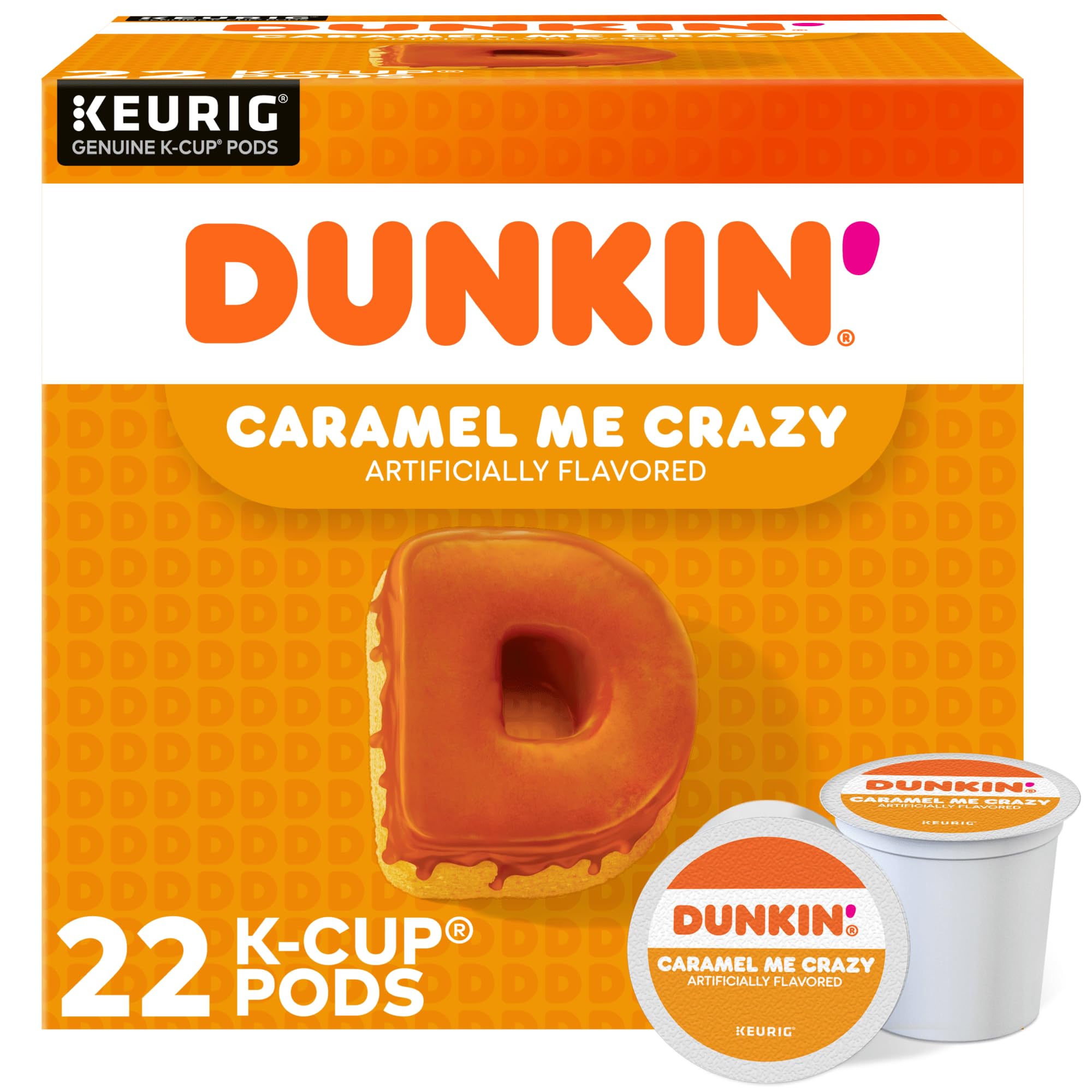Dunkin Bakery Series Caramel Coffee Cake coffee pods arranged for a quick indulgent cup