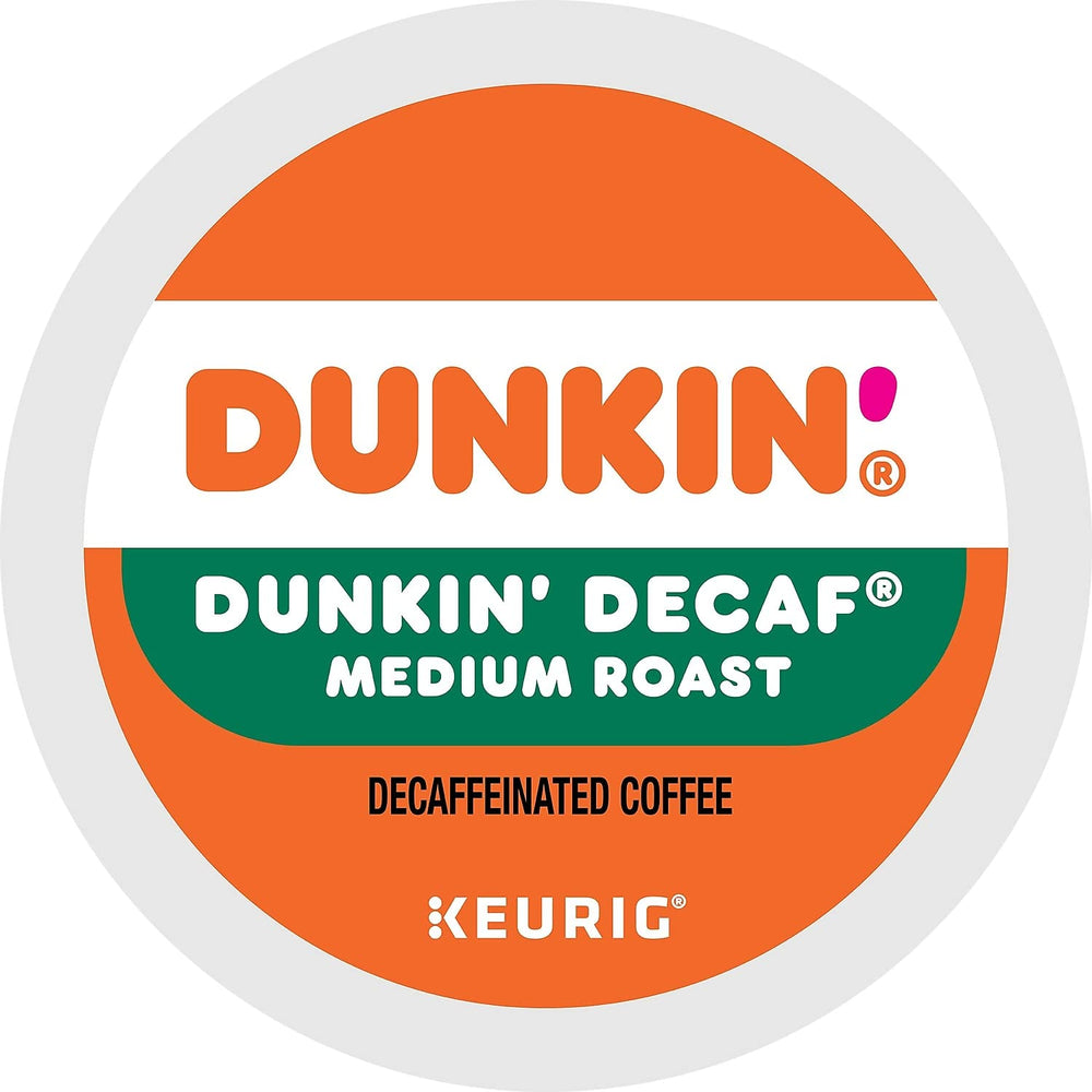 A steaming cup of brewed Dunkin' Decaf from a K-Cup