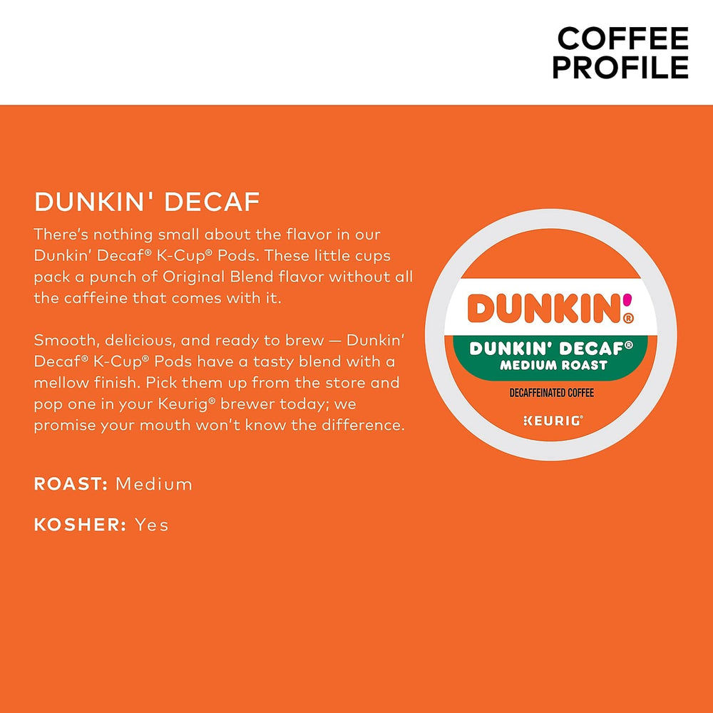 Dunkin' Donuts decaf K-Cup display with multiple pods for easy selection
