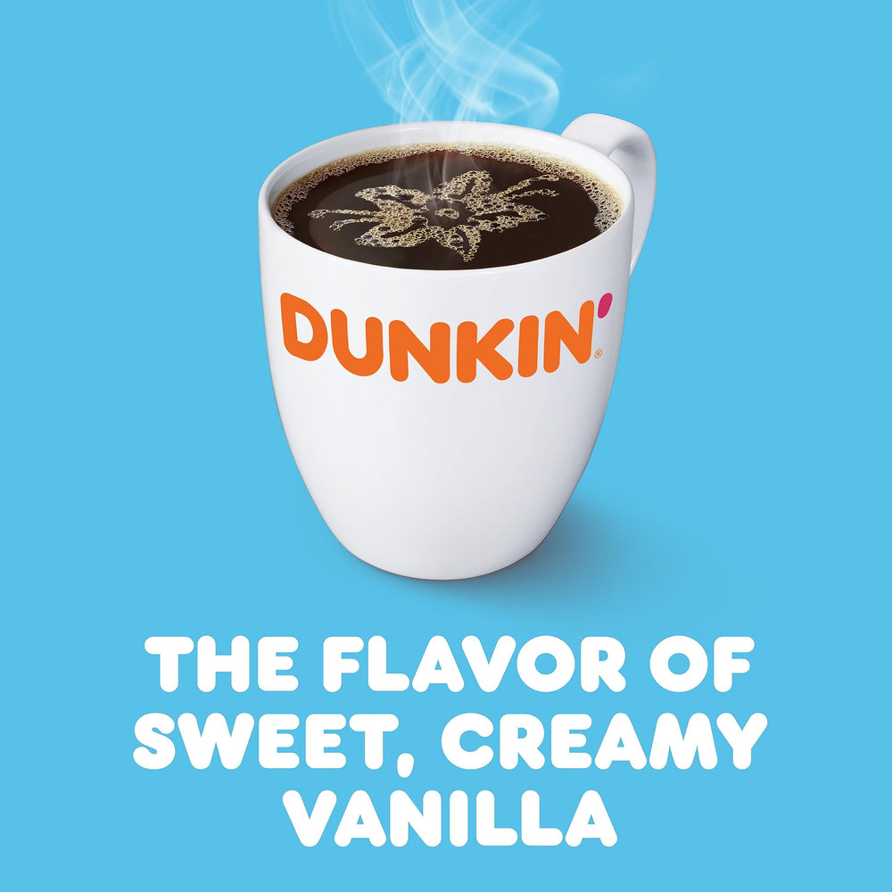 Aromatic steam rising from a Dunkin' French Vanilla cup.