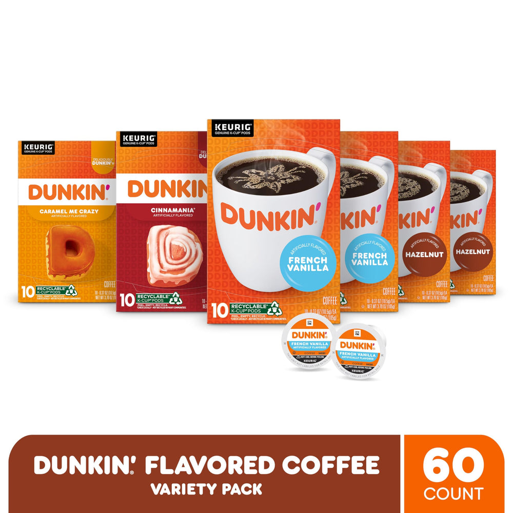 Dunkin French Vanilla K-Cup pod highlights smooth vanilla flavor for mornings