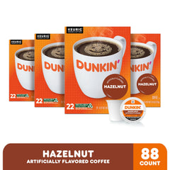 Dunkin Hazelnut K-Cup pods for quick, flavorful home brews.