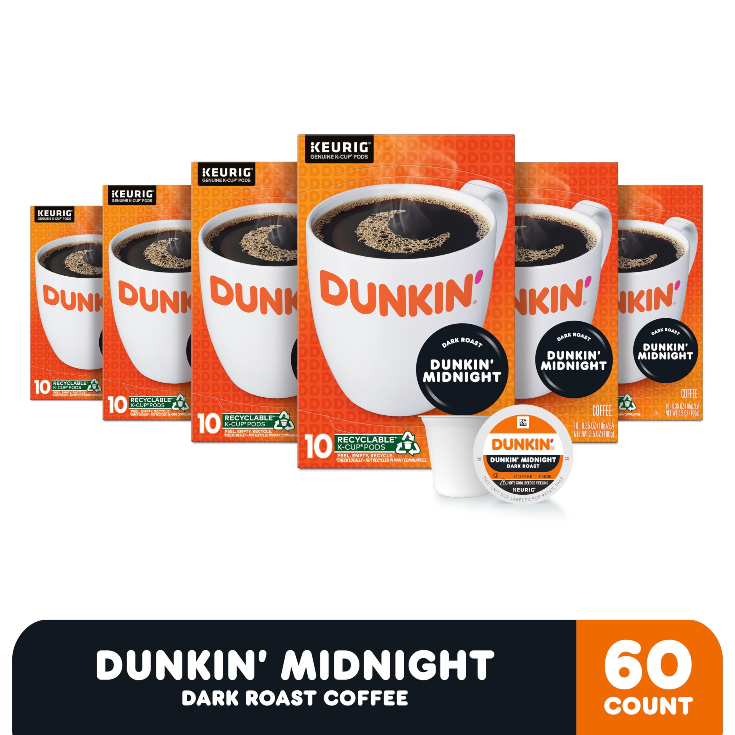 Dunkin' Midnight Keurig-compatible pods enable quick, consistent cups at home.