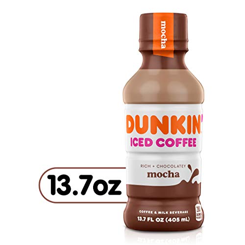 Dunkin Mocha Iced Coffee on desk signals a quick pick-me-up