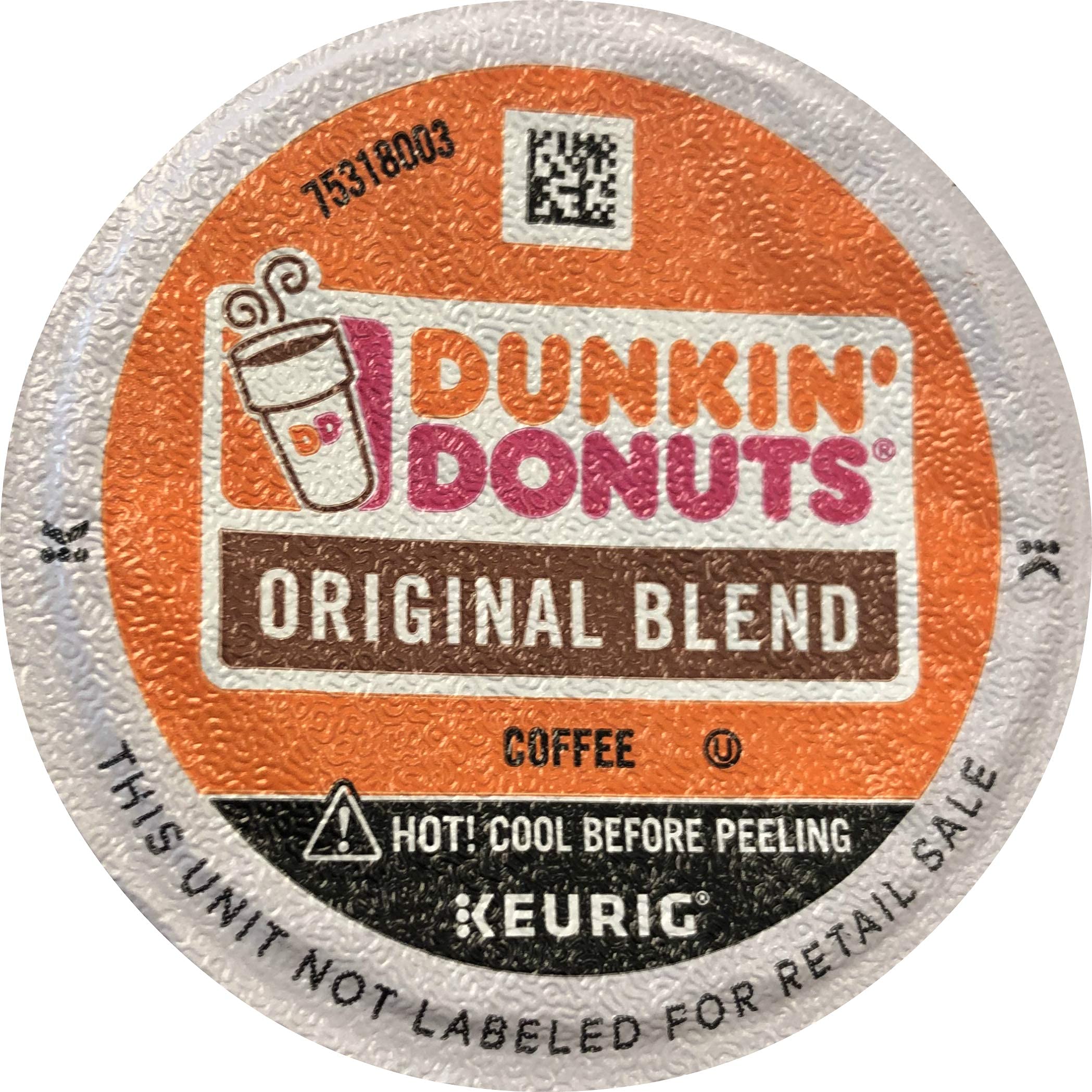 Dunkin' Donuts Original Blend K-Cup pod close-up for convenient single-serve brewing