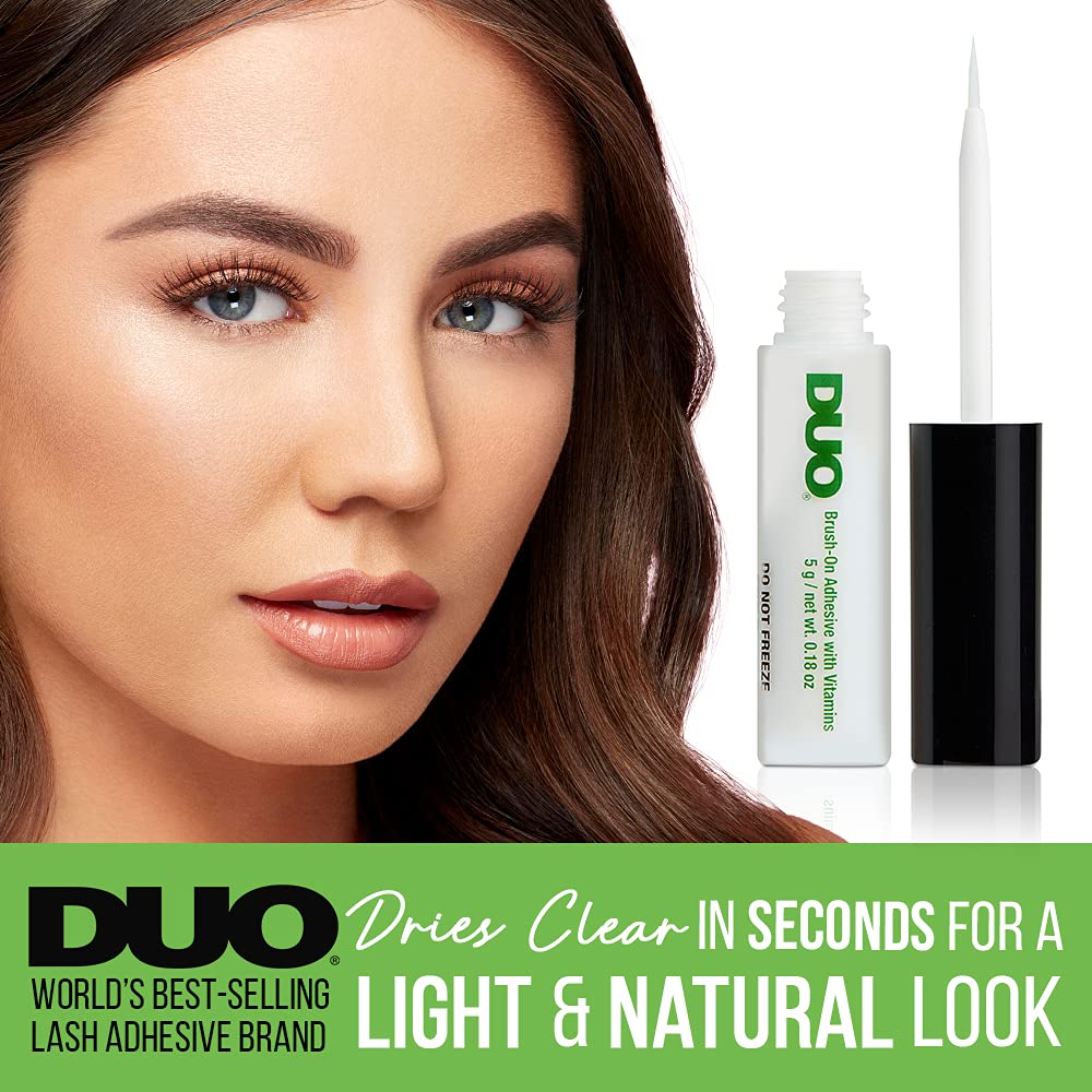 DUO ultra-thin brush on clear lash glue for precise strip or individual lashes