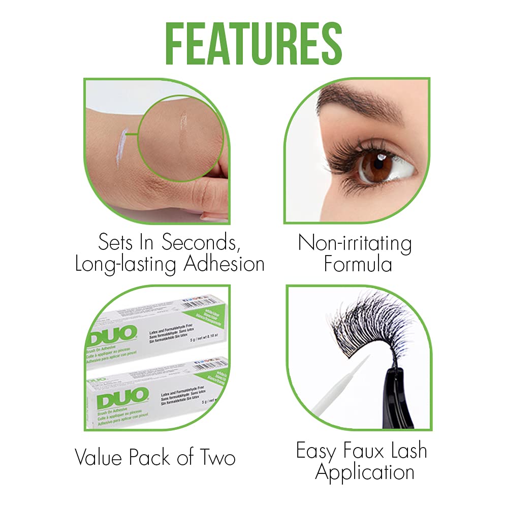 DUO two-pack lash glue for reliable, all-day wear