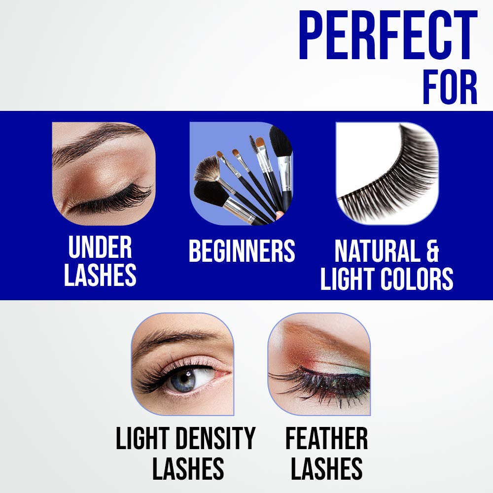 DUO latex-free eyelash glue packaging emphasizing gentle formula.