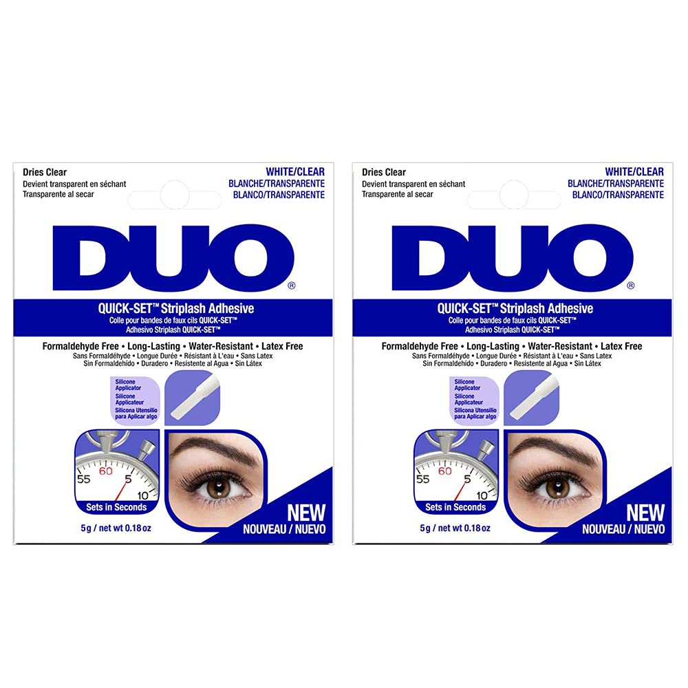 DUO quick-set strong hold eyelash glue bottle for fast, secure adhesion.