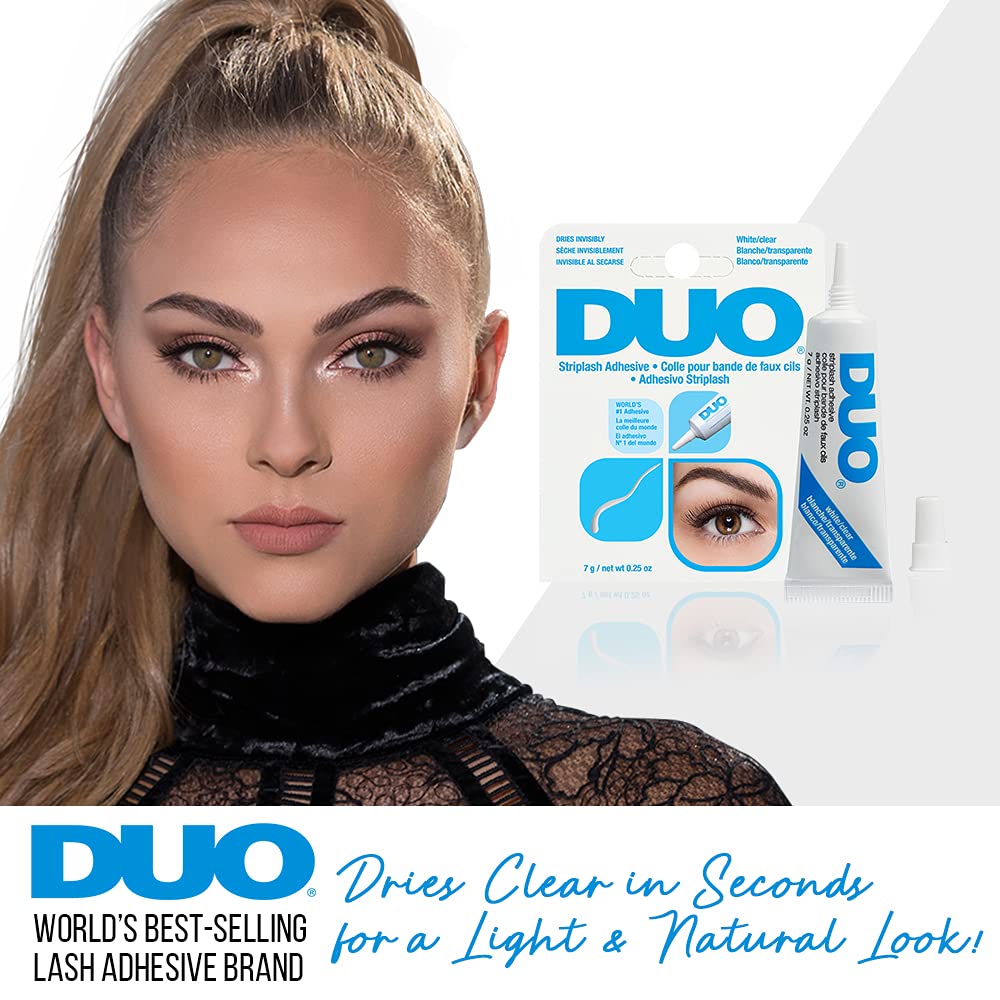 DUO Strip Lash Adhesive dries clear to keep lash lines seamless