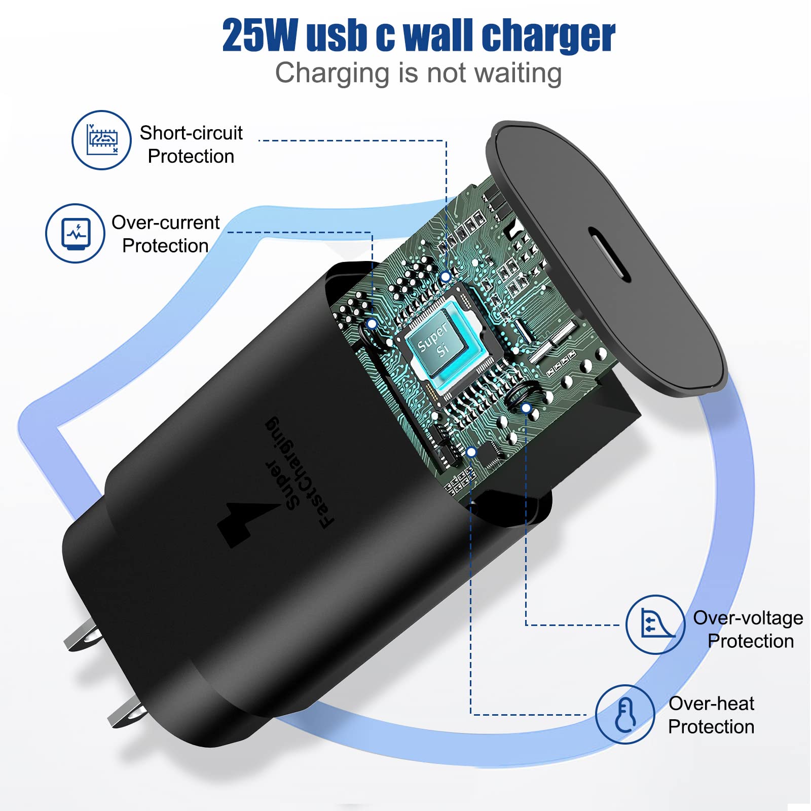 DuoCaiBao 5ft cable-length offers flexible charging at home or office.