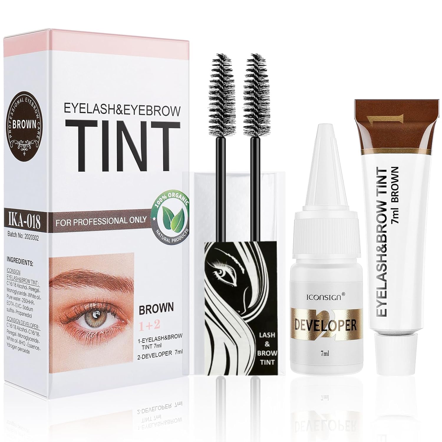 Duofanny Eyelash and Eyebrow Kit box shows the complete at-home color set.