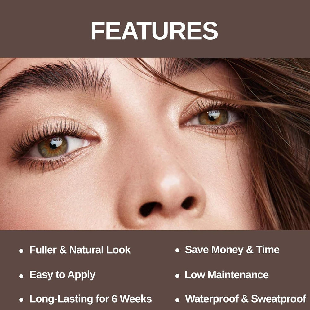 Duofanny waterproof lash color swatch shows lasting results.