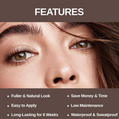 Duofanny waterproof lash color swatch shows lasting results.