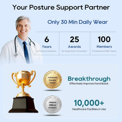 Duoorra posture corrector supports upper and mid back during work.