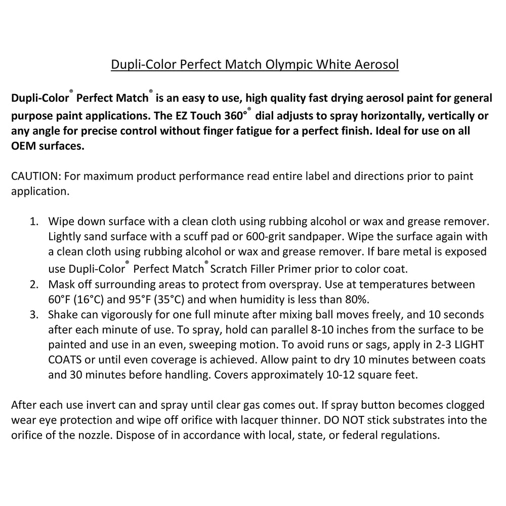 Trusted Dupli-Color brand since 1938 for automotive finishes.