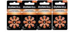 Duracell 13A orange hearing aid battery with extra-long tab for easy installation.