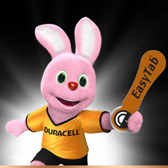 Duracell EasyTAB packaging opened for quick access.