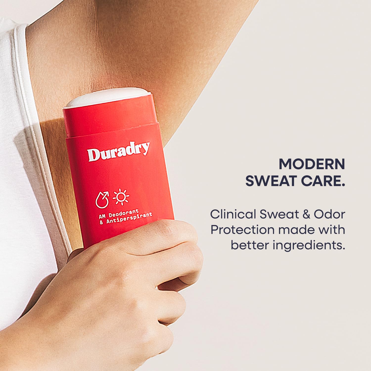 Duradry application texture demonstrates smooth glide and quick-dry finish.