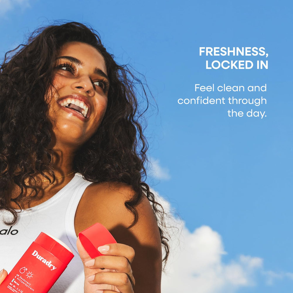 Duradry label highlights natural ingredients and a clean formula.