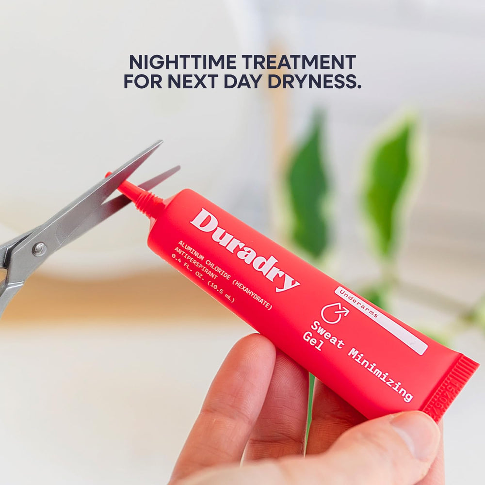 Duradry gel being rinsed off in the morning after night use.