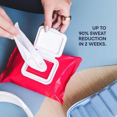 Duradry chest wipe used to manage moisture during daily activities