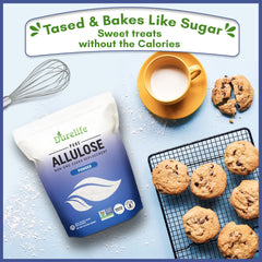 DureLife Allulose measuring spoon demonstrates precise keto-friendly portion control.