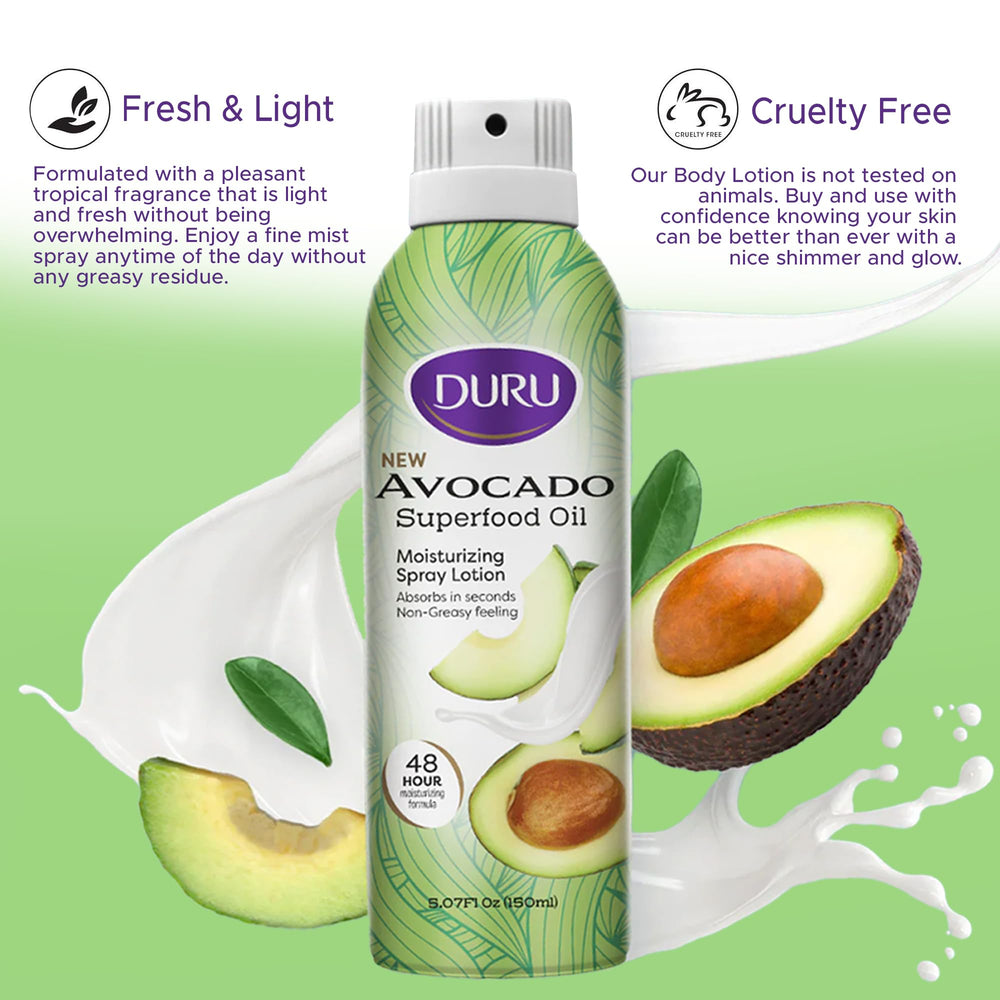 Duru Avocado absorbs in seconds for non-greasy skin care