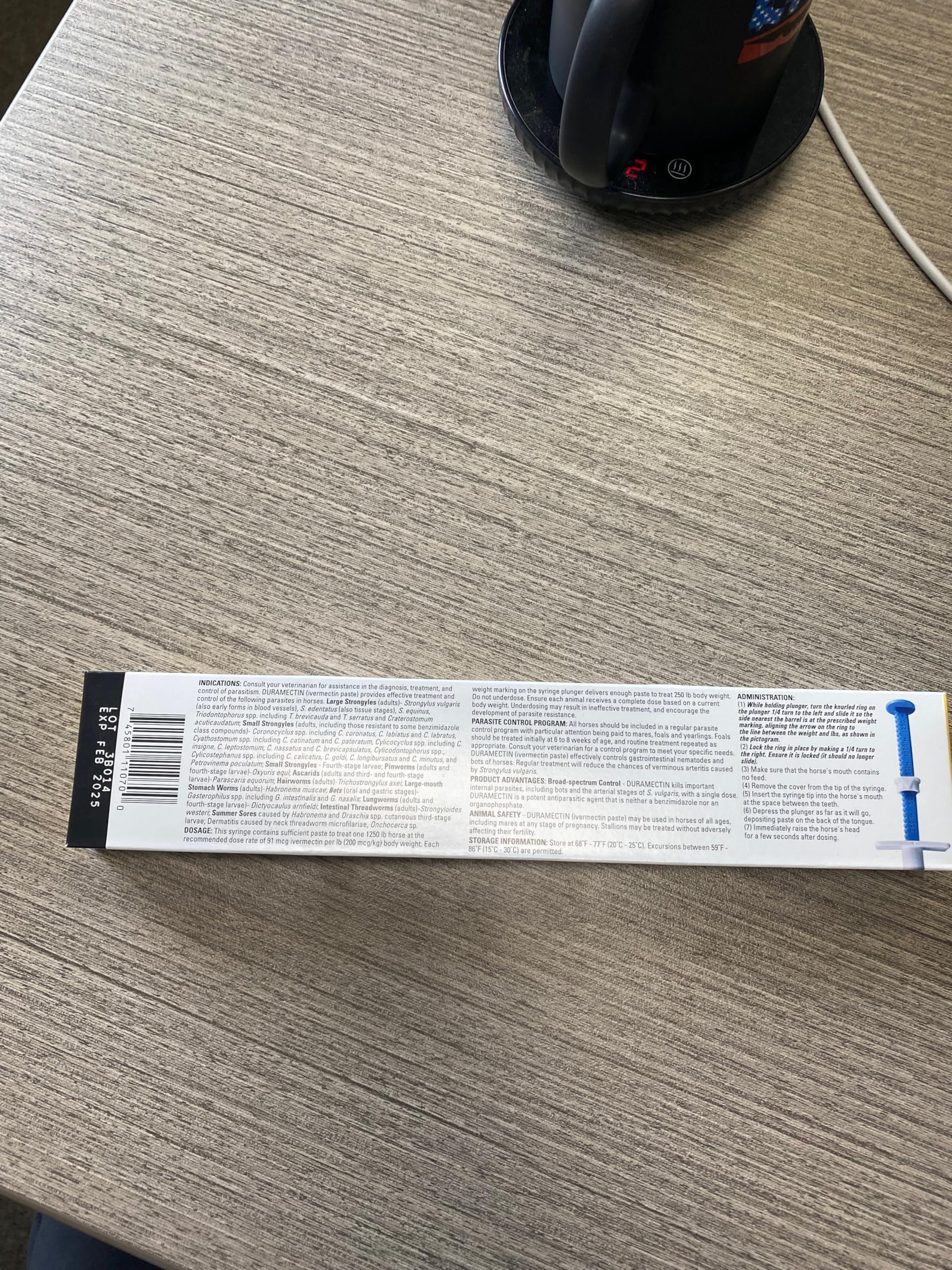 Durvet Duramectin paste broad-spectrum parasite control highlighted.