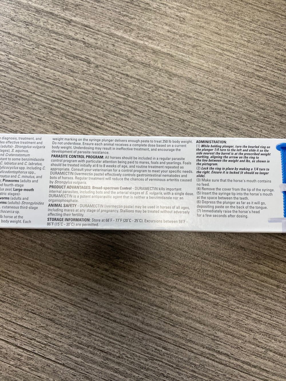 Durvet Duramectin paste usage guide for quick routine administration.