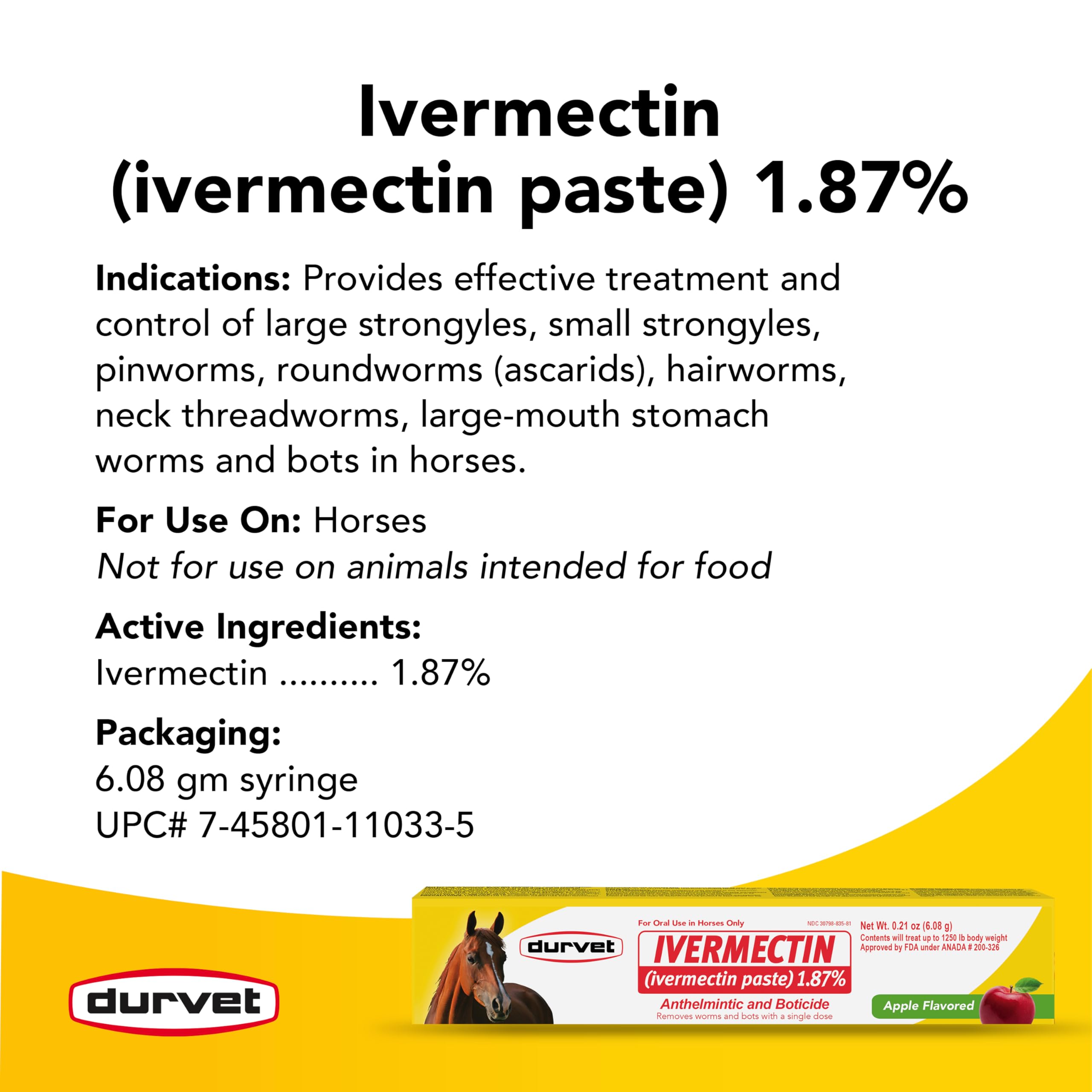 Three-dose pack of Durvet Ivermectin Paste for convenient parasite control.
