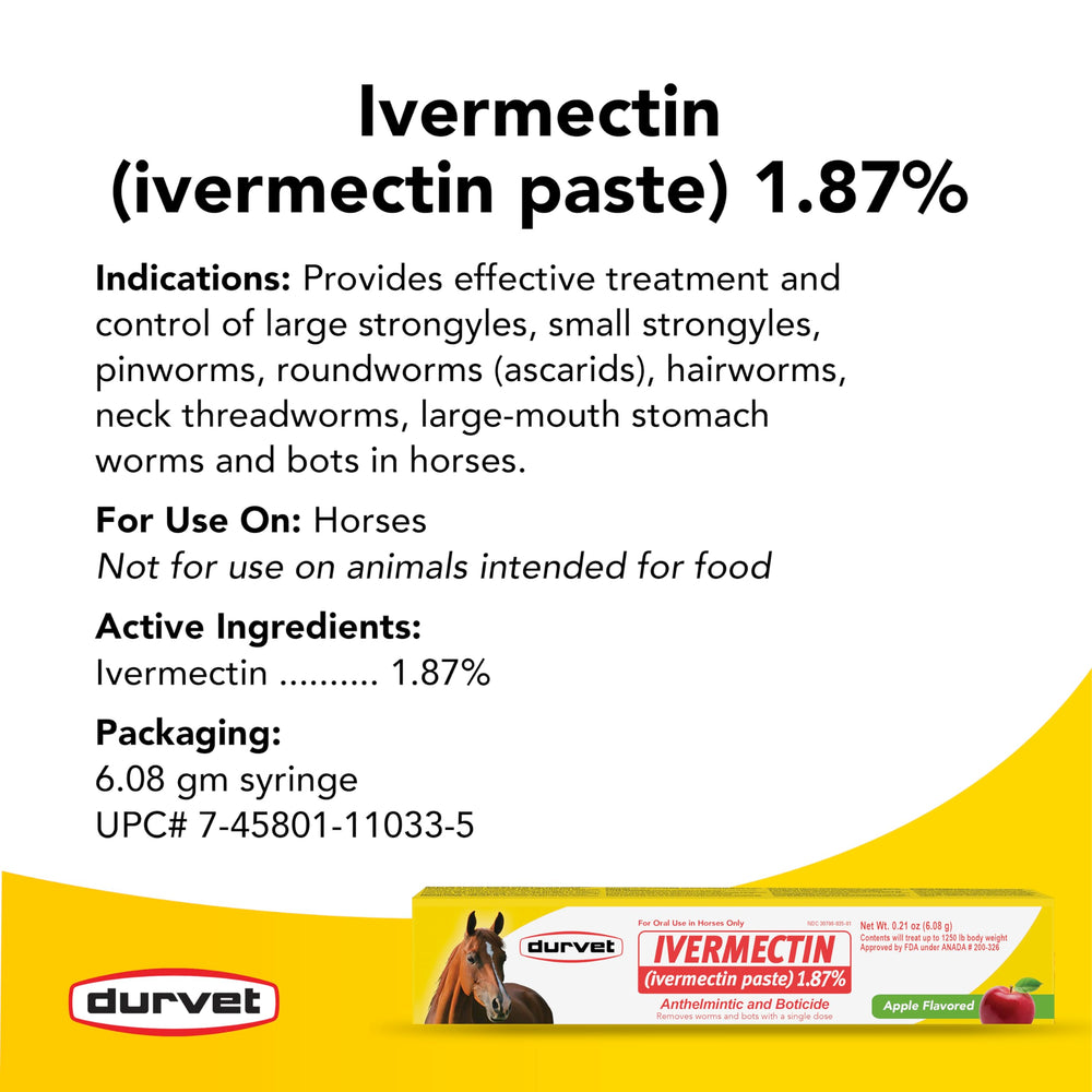 Three-dose pack of Durvet Ivermectin Paste for convenient parasite control.