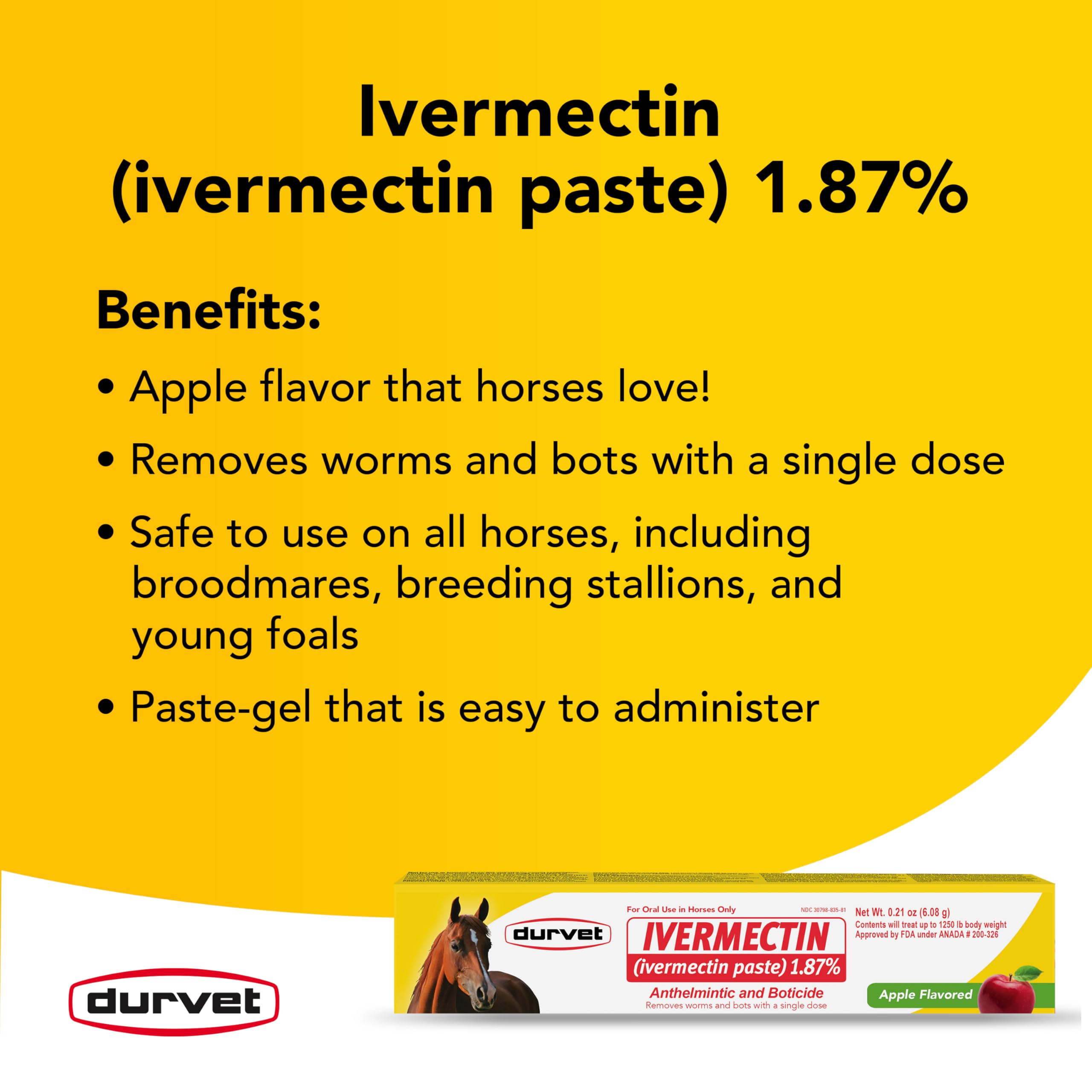 Tube close-up showing accurate dosing of Ivermectin Paste during equine treatment.