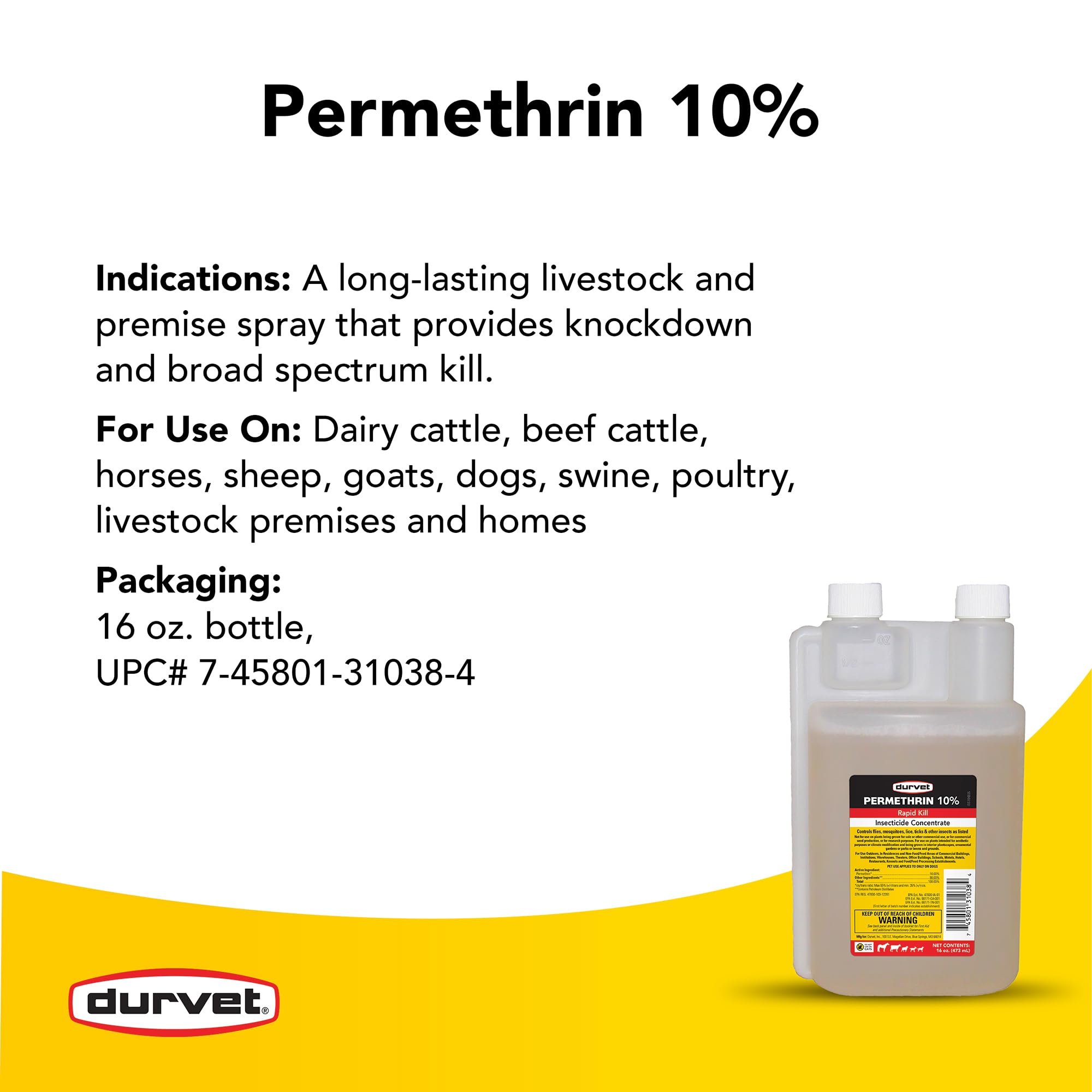Durvet Permethrin EC 10% application on pet coat for outdoor care.
