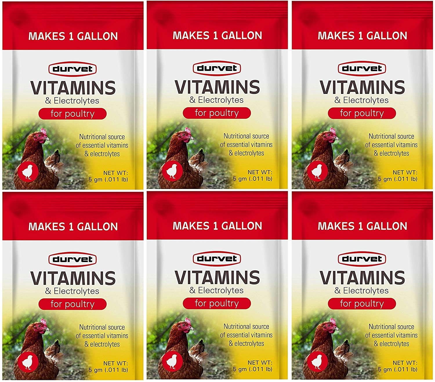 Durvet poultry vitamins and electrolytes 6-pack for hydration via drinking water
