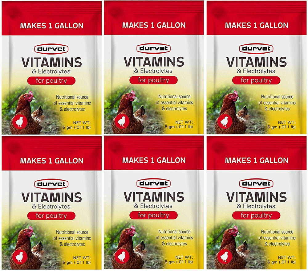 Durvet poultry vitamins and electrolytes 6-pack for hydration via drinking water