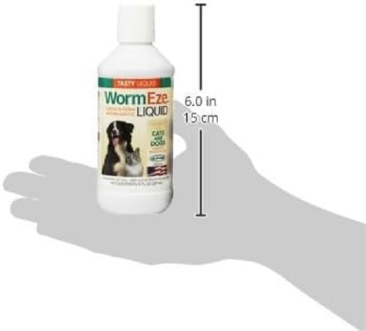 Durvet WormEze liquid dosing in food highlights versatile administration for pets.