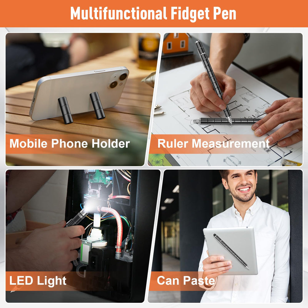 Dusor fidget pen ruler feature demonstrated for quick measurements.
