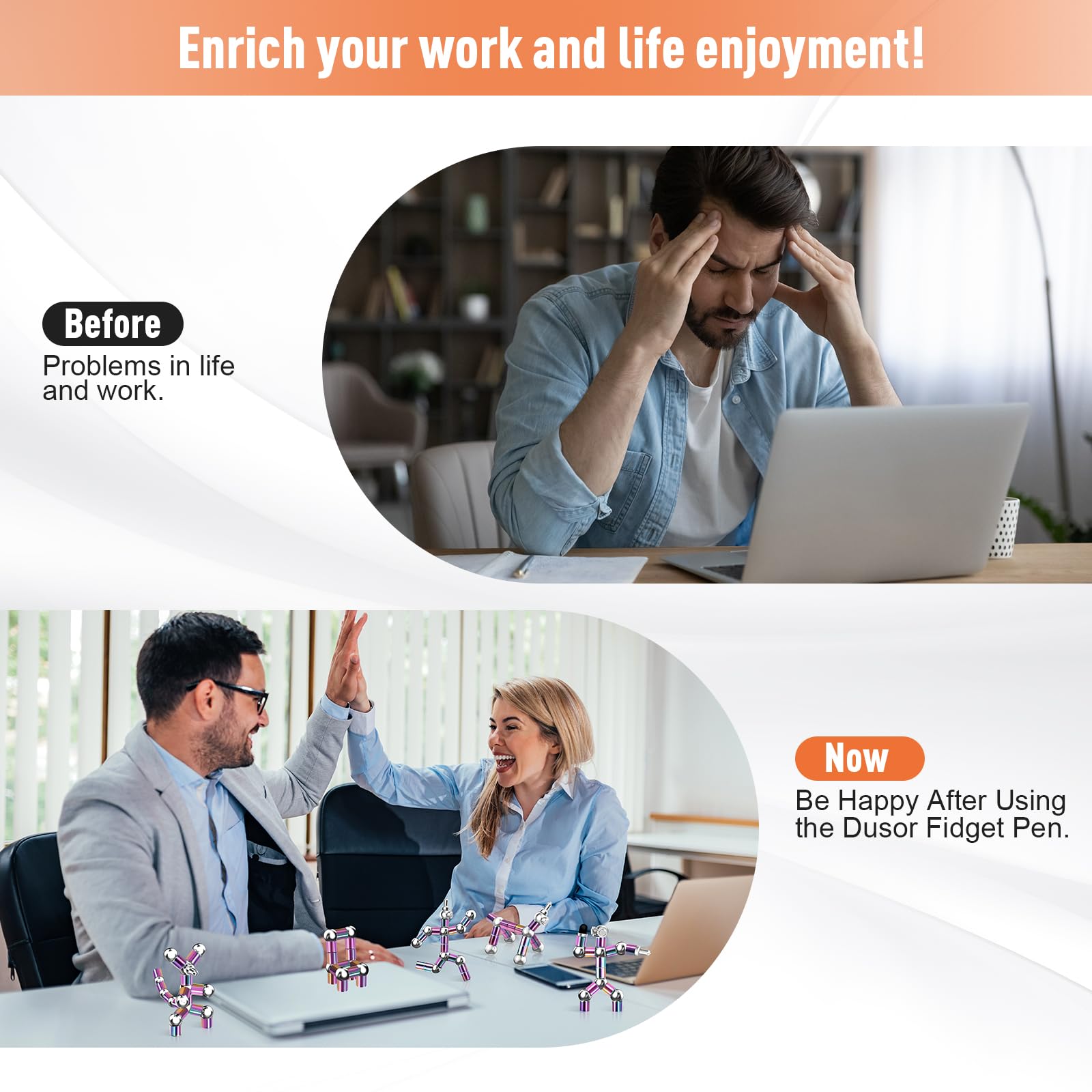 Dusor fidget pen ruler feature for quick measurements at your desk.