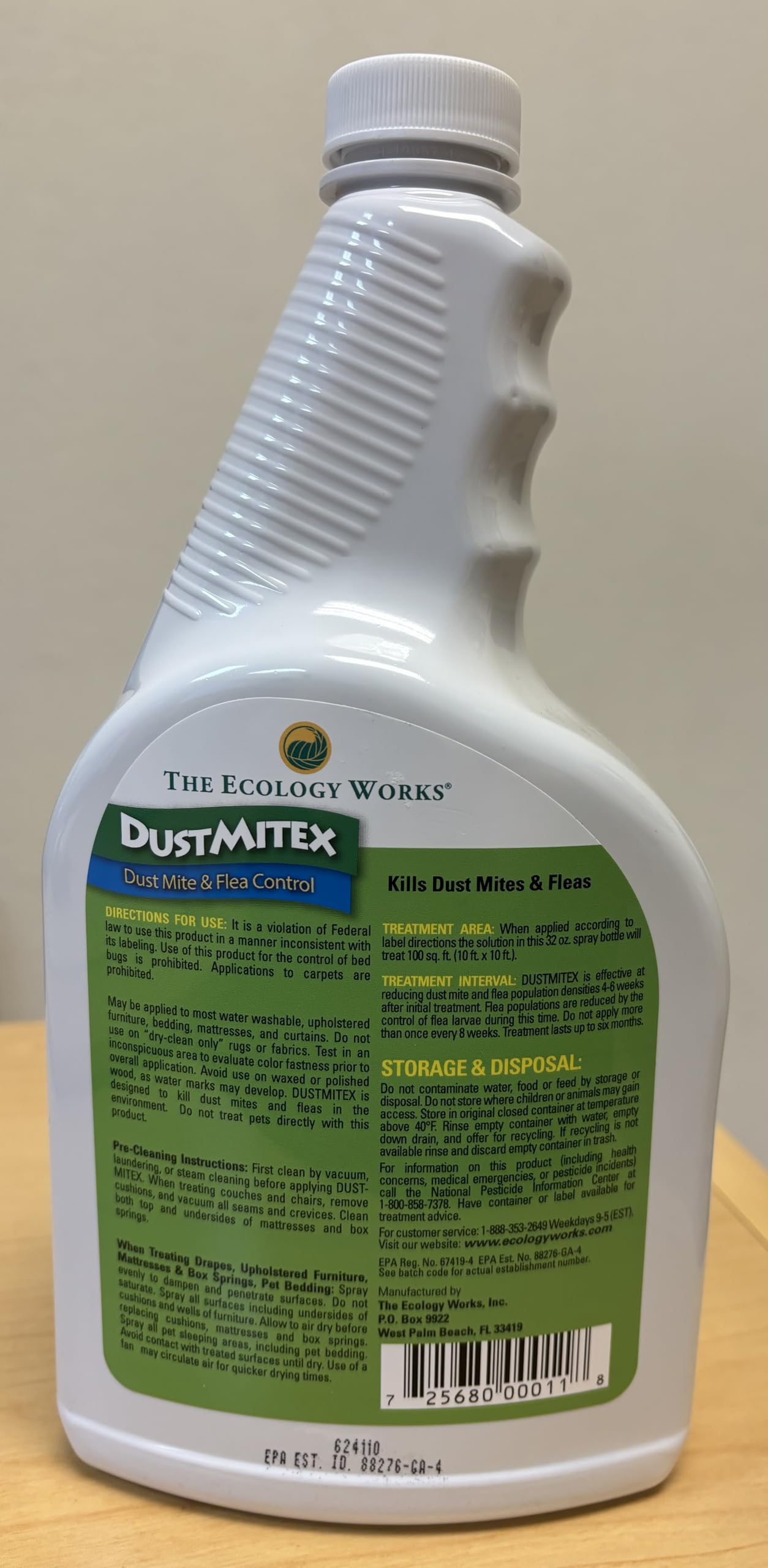 DustmiteX EPA registered label visible for consumer safety.