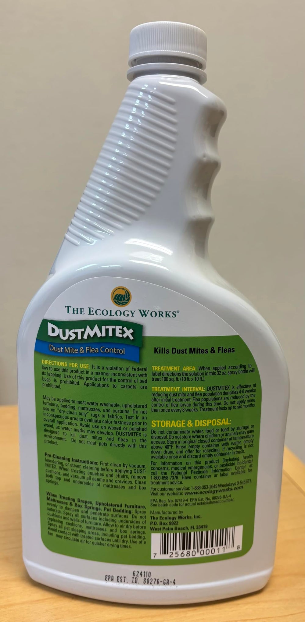 DustmiteX EPA registered label visible for consumer safety.