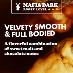 Close-up on premium Arabica label indicating consistent flavor.