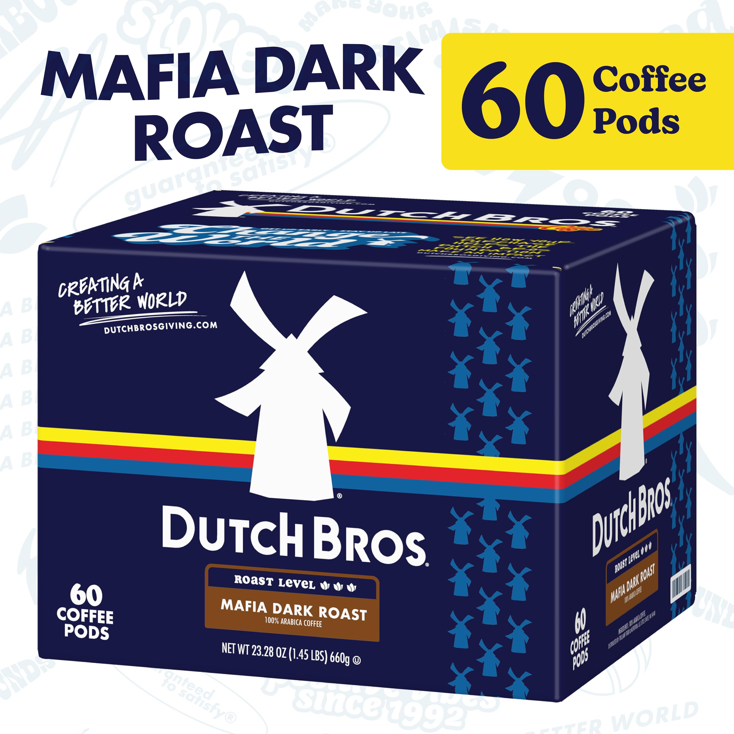 Close-up of Mafia Dark Roast pods highlighting 100% Arabica quality