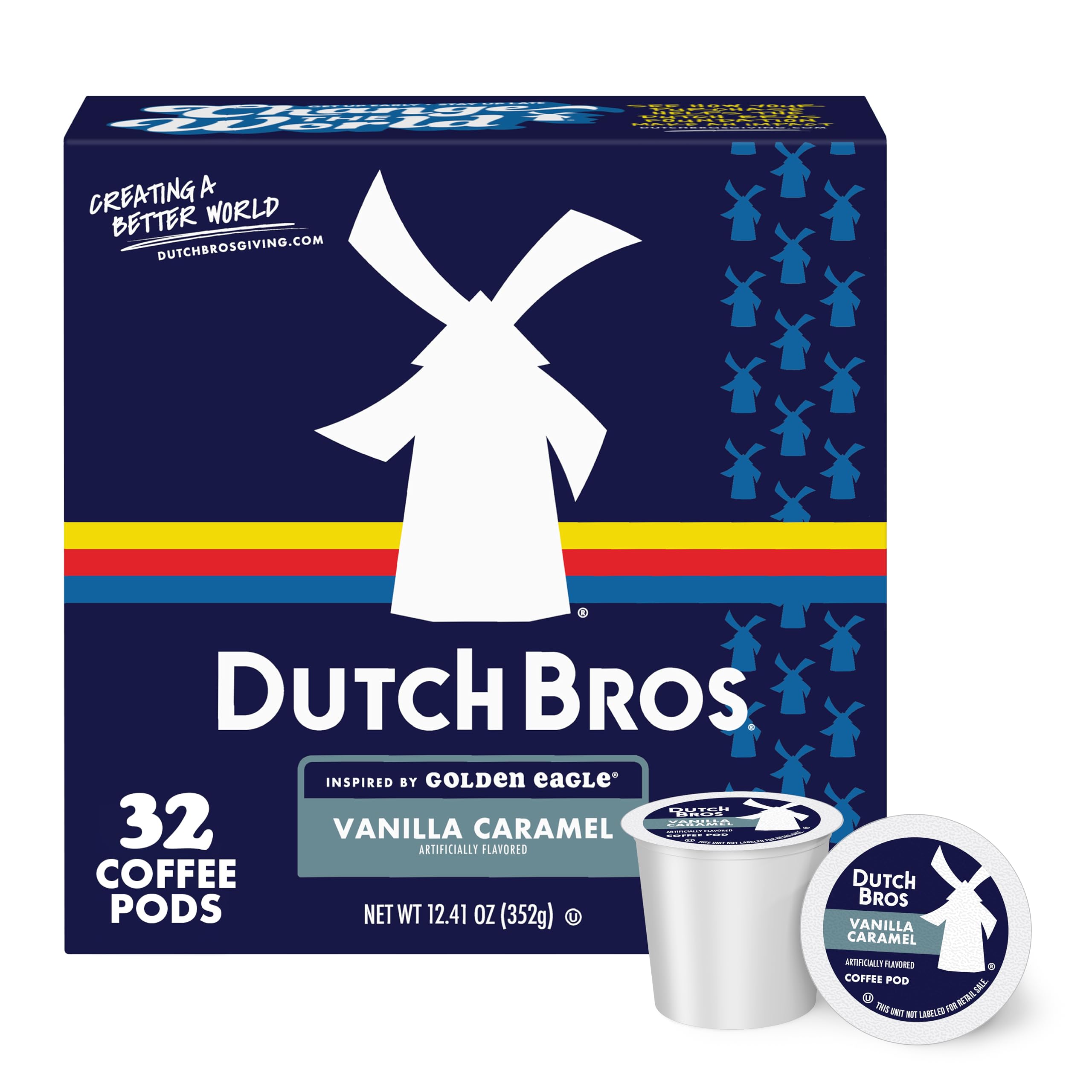 Dutch Bros Vanilla Caramel pods box for quick at-home brewing