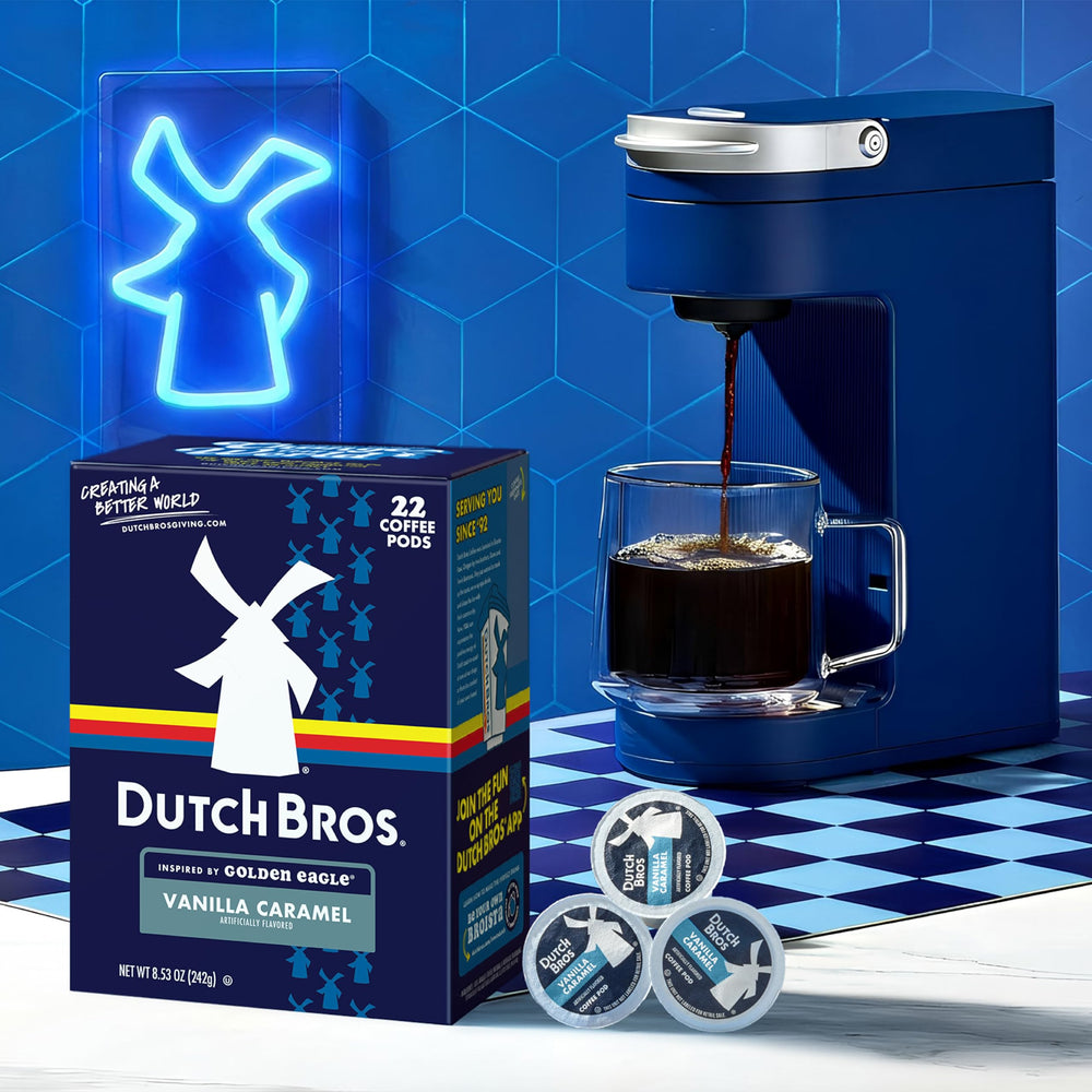 Steaming cup showing vanilla caramel notes from Dutch Bros