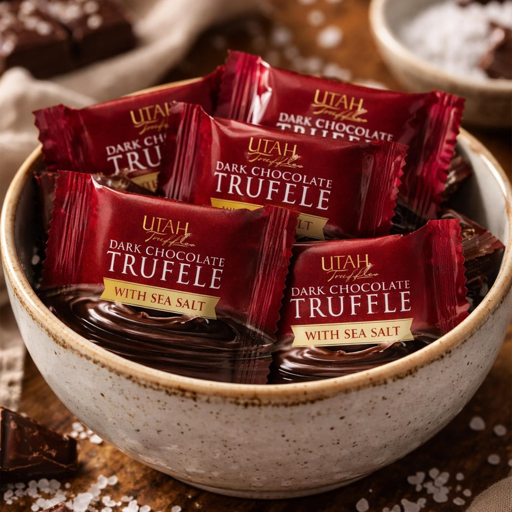 DUTIS Utah Truffles gift-ready packaging for gift baskets and parties.