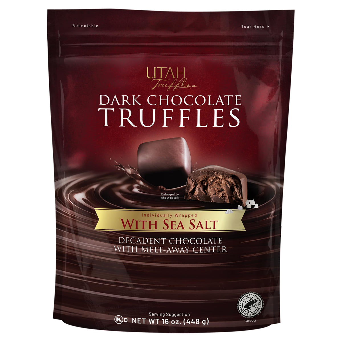 DUTIS Utah Truffles sea salt dark chocolate truffle, ideal for gifting.